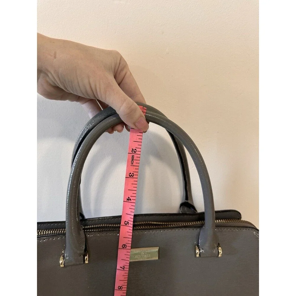 Kate Spade Bixby Place Hare grey Patent Leather Crossbody Handbag Purse Satchel
